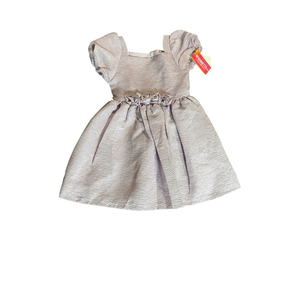 NWT Nannette SZ 5 Girl Dress Puff Sleeve Lavender‎ Purple Formal Open Heart Back